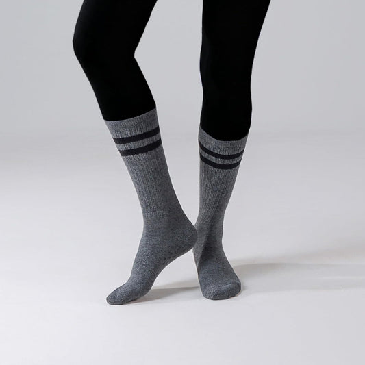 Pilates Grip Socks for Women,Striped Yoga Non Slip Chioned Long Socks for Barre, Dance, Workout 3 Pairs