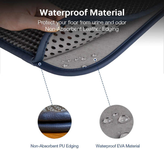 Cat Litter Mat, Kitty Litter Trapping Mat, Honeycomb Double Layer Mats, No Phthalate, Urine Waterproof, Easy Clean, Scatter Control, Catcher Litter Tray Box Rug Carpet