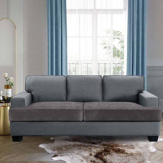 Stretch Velvet 2 Piece T Chion Sofa Slipcovers - Individually Fitting Chion Covers for 2 Chion Couch - Stay in Place (Grey)