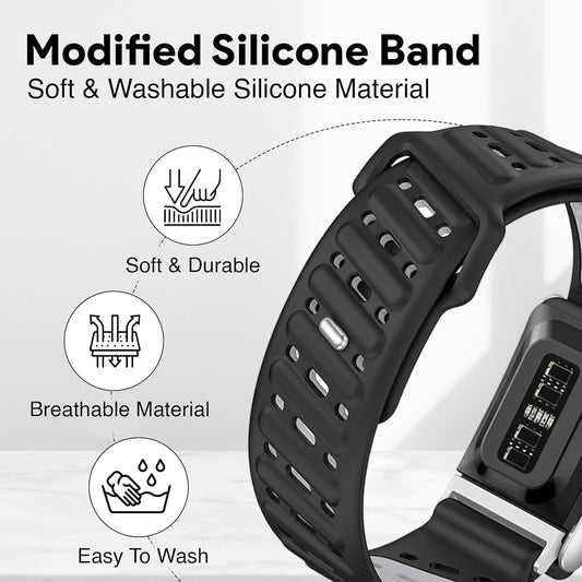 Modified Silicone Sport Replacement Band Compatible with WHOOP 5.0, One, Peak, and Life Fitness Tracker – Breathable, Durable & Comfortable | Not for Whoop Gen 4
