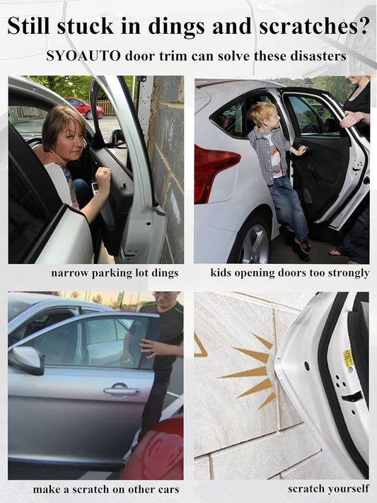 32Ft(10M) Door Edge Guard Black Car Guards Protector for Cars Rubber Auto Trim U Shape Build in Metal Sheet No Need Adhesive Easy to Cut Most