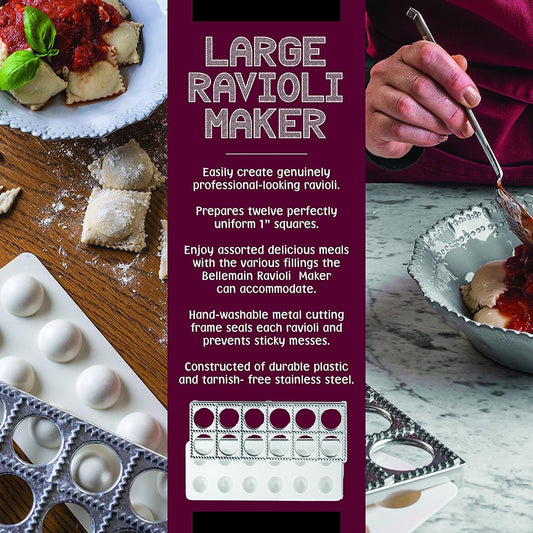 Ravioli Maker Press | Pelmeni Mold, Pierogi Press, Potsticker Meat Pie Dumpling Maker, Ravioli Stamp Pasta Making Kit, Pasta Making Tools, Ravioli Press Mold | Makes 12 Ravioli, 1. 5”