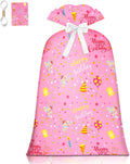 Extra Large Gift Bag Girl Birthday Jumbo Gift Bag, Bday Pink Giant Plastic Oversized Gift Bag Huge Gift Wrap Bag Birthday Bag Wrapping Bag for Large Gift(48inch 1Pack).