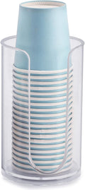 Bathroom Cup Dispenser, 3oz-5oz Small Disposable Paper Cups Holder for Bathroom Vanity Countertop's Rinsing/Mouthwash Cups, Clear