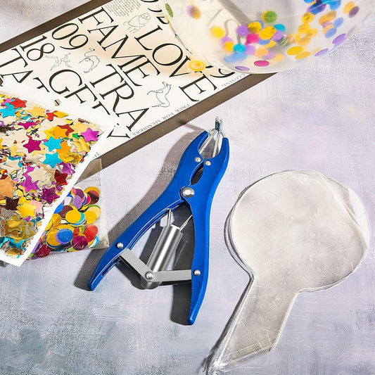 Balloon Expander Pliers Balloon Stuffing Tool Blue Stainless Steel Balloon Stretcher Sequin Filling Pliers for Filling Balloon Sequins Petals Home Party Activities(Simple Style).