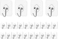 Adhesive Hooks Kitchen Wall Hooks - 24 Packs Heavy Duty 24lb(Max) Nail Free Transparent,Waterproof,Sticky Stainless Hangers for Keys,Bathroom, Shower, Outdoor, Kitchen,Door,Home Improvement,Utility