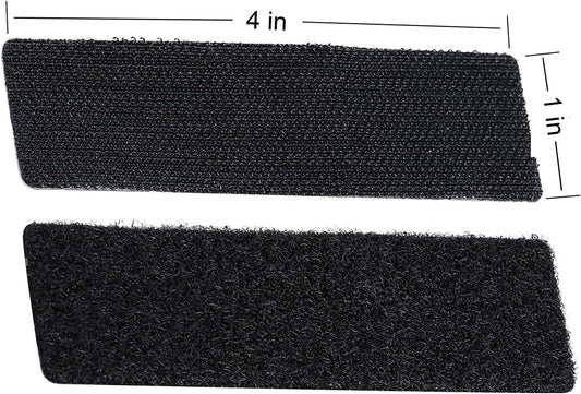 20 Sets 1x4 Inch Hook and Loop Fastener Strips with Adhesive Heavy Duty Double Sided Sticky Picture Hanging Wall Mounting Tape for Home and Office Use, Black
