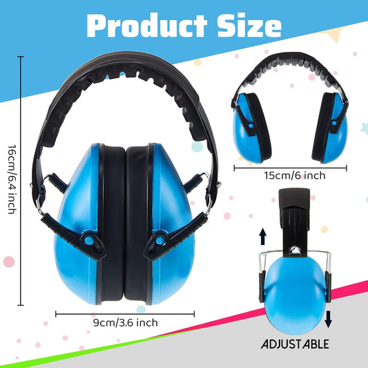 6 Pcs Noise Cancelling Headphones Kids Adult Ear Muffs Bulk, Protection 27db Reduction Hearing Earmuff(Novel Style,Green Pink Blue) Green Blue