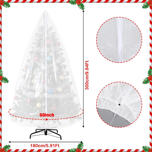 9.84 ft Upright Christmas Tree Storage Bag White Extra Large Jumbo Removal Disposal with Zipper Drawstring Waterproof Tear Proof Cover for Xmas Daily Home