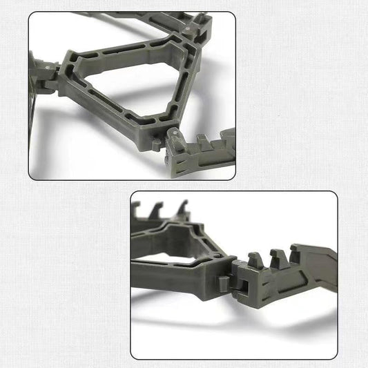 2Pcs Camping Stove Fuel Can Stabilizer, Mini Foldable Outdoor Hiking Cooking Gas Tank Bracket,Foldable Cartridge Canister Tripod (Black)