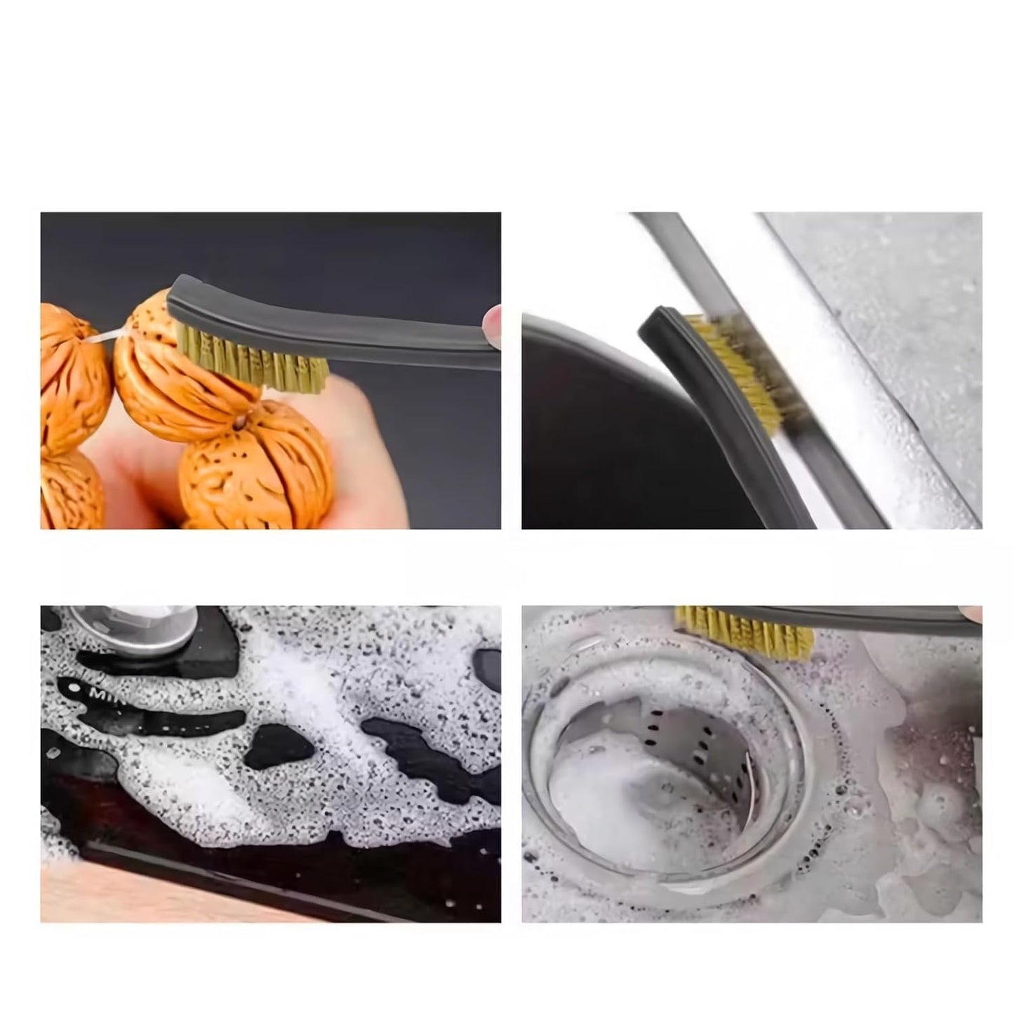 6Pc Mini Wire Brush Set, Steel Brass Nylon Cleaning Polishing Metal Rust Tools, Suitable for Paint Dirt