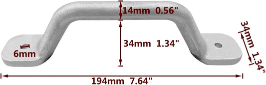 2PCS Boat Cleat Grab Rail Handles Aluminum Fishing Rowboat Duck Jon Row Transom