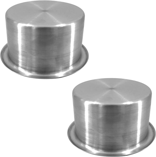 2Pcs 3" Stainless Steel Drop-in Anti-Spill Cup Holder with Non-Slip Washer,Heavy Duty Poker Table Inserts Fits Standard Soda Can for Desk, Boats, RV Cars & Trucks silver