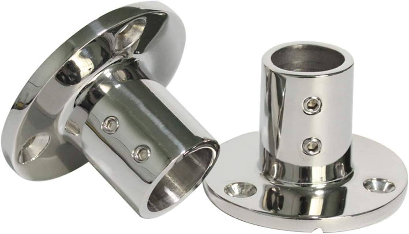 Stainless Steel Boat Round Base Handrail Fittings 90 Degree 1"