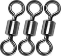 Fishing Barrel Swivels, 40 to100-Pack Swivels Tackle Freshwater Saltwater Swivel Rolling Heavy Duty Stainless Steel Lures Leaders Line Connectors Terminal #8(42LB)-100 Pack