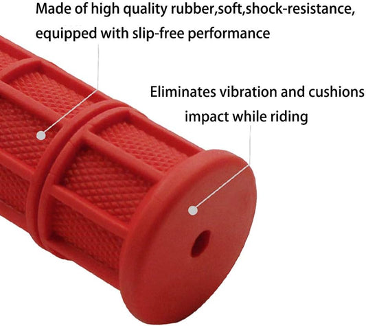 Worldmotop Motorcycle Handlebar Grips Non-Slip Soft Rubber Grips Handlebar with 7/8" 22mm 24mm Replacement for All Off Road ATV Dirt Bike, Bike Handle Grips(Black)
