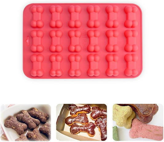 Puppy Dog Paw and Bone Silicone Molds, Non-Stick Food Grade Silicone Molds for Chocolate, Candy, Jelly, Ice Cube, Dog Treats (Puppy Paw Bone Set of 4PCS)