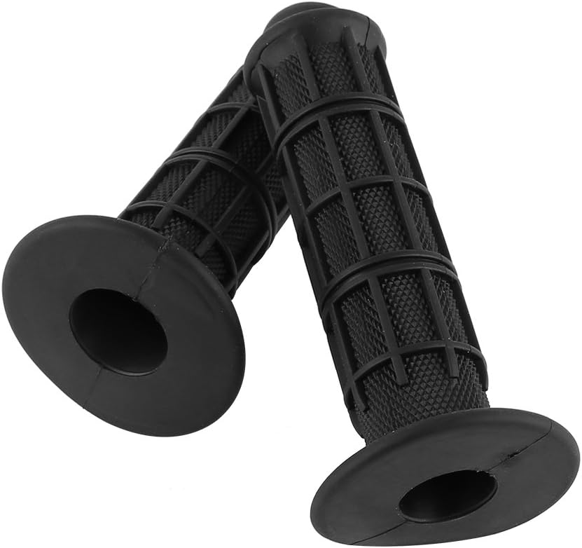 22mm 7/8" Rubber Motorcycle Handlebars Hand Grips New Black 1 Pair for for Honda Kawasaki Suzuki Dirt Bike Pit Bike(Black)