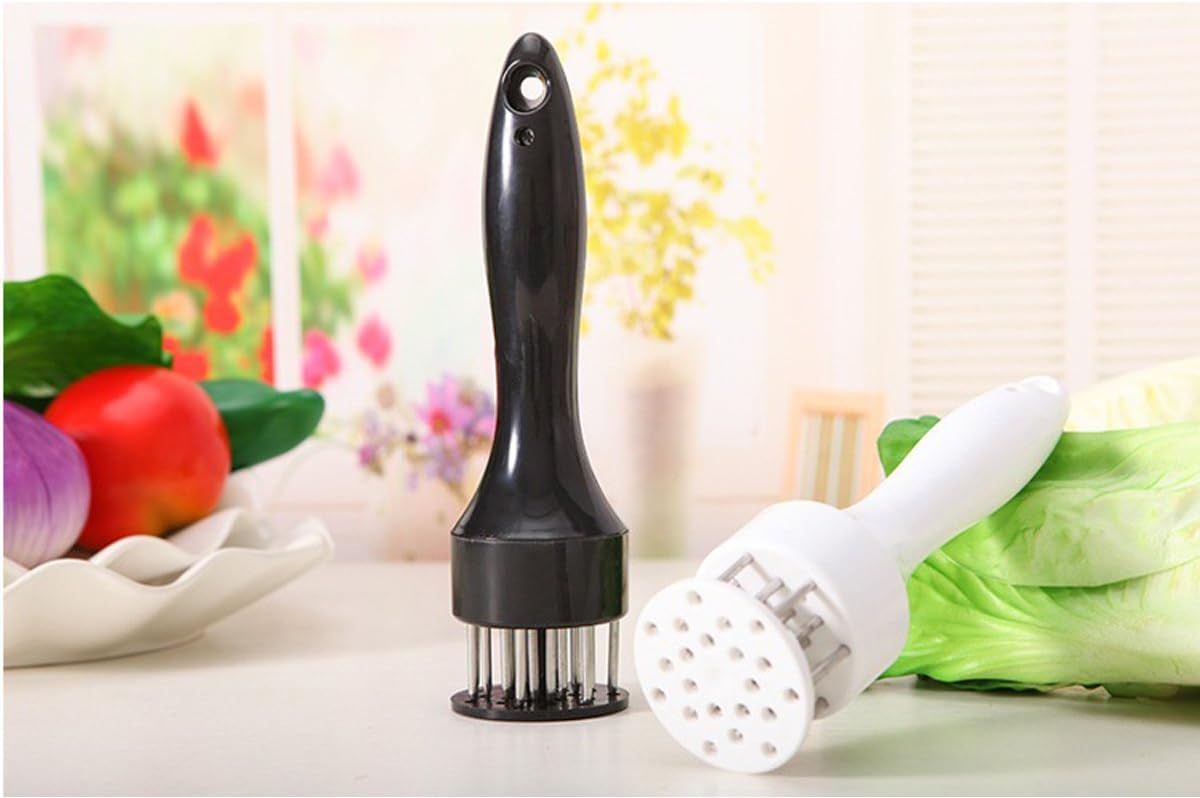 2 Pack Meat Tenderizer Tool Profession Kitchen Gadgets Jacquard Meat Tenderizers 21 Blades Stainless Steel Meat Tenderizer Needle Best For Tenderizing,BBQ,Marinade & Flavor Maximizer