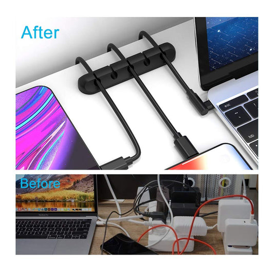 Adhesive Cable Clips, Cord Holder Cable Management, Cord Organizer USB Cable Power Wire/Cord, 2 Packs Cable Organizer for Car Home and Office (5, 3 Slots)