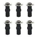 6 Pack Universal Toilet Seat Hinges Screw, Toilet Seat Hinges Blind Hole fixings Expanding Rubber Top Fix Nuts Screws for Top Mounting Toilet Seat Hinges-3 Pairs (with One Expandable Ball)