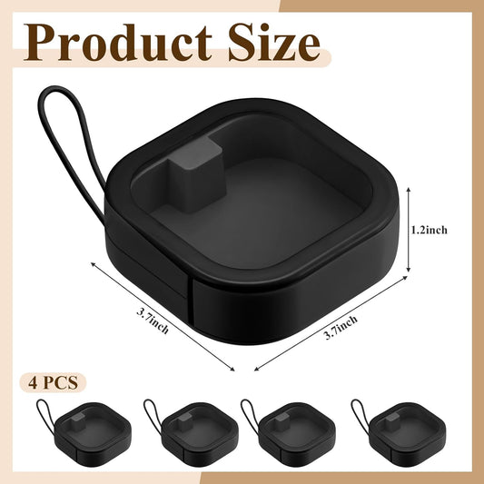 4 Pcs Black Hair Tie Organizer Portable Hair Accessory Storage Containers Stackable Tie Bobby Pin Holder Home Cotton Swab Dispenser Accessories Jewelry Organizer Box
