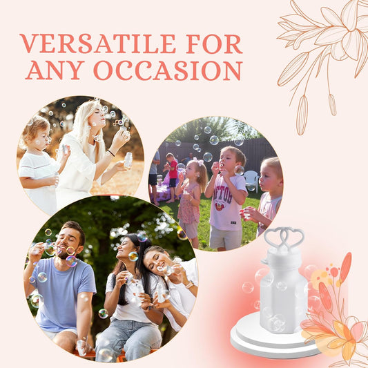 Wedding Bubbles with Wands - (48 Count) Bulk Mini Double Heart Top Bubbles for Wedding Send Off, Bridal Party Favors, Engagement, Anniversary Celebrations, Toy Gifts for Kids, Boys or Girls