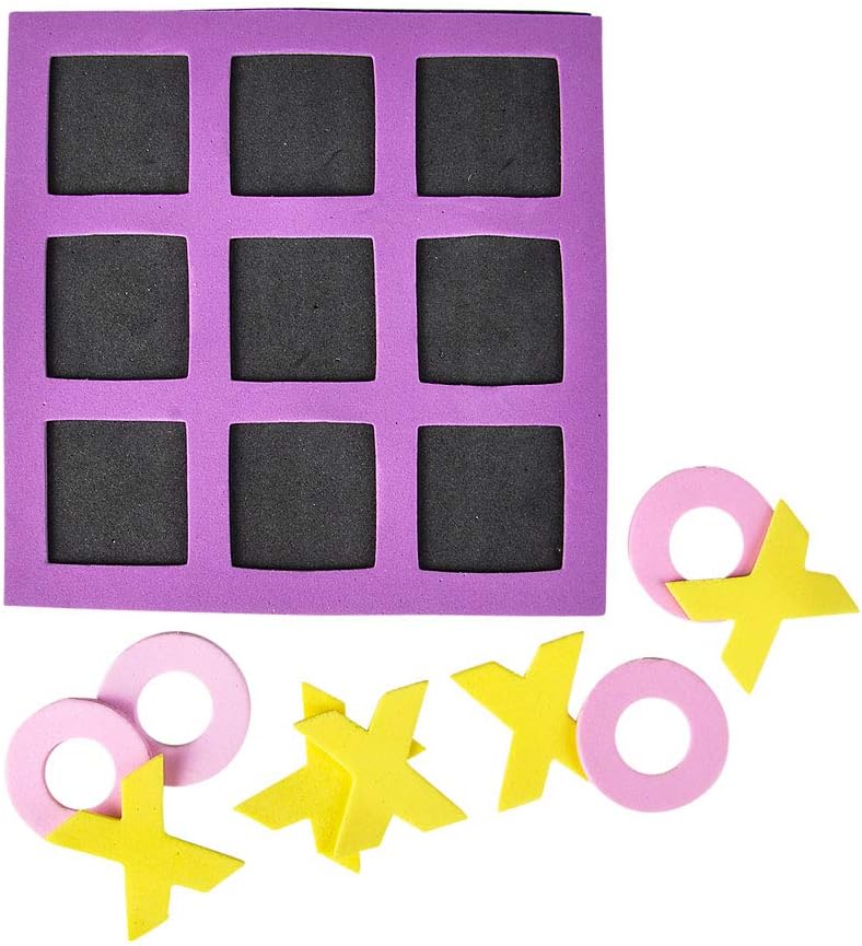 Tic Tac Toe (Bulk Pack of 24) 5"x5" Foam Tic-Tac-Toe Mini Board Game Toys for Kids, Birthday Party Favors, Goody Bag Stuffers, Classroom Prizes & Occupational Therapy, Stocking Stuffers