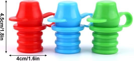3pcs Silicone Water Bottle Top Spouts, No Spill Baby Food Pouch Toppers With Handle, Spout Adapter for Toddlers Kids Travel Essentials, Leak-Proof, BPA-Free