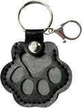 Pet Hair Keepsake Box for Dog, Pets Hair Storage Pouch Fur Memorial Keyring for Pet Commemorative,Dog Cat Paw Shape Leather Keychain Pendant
