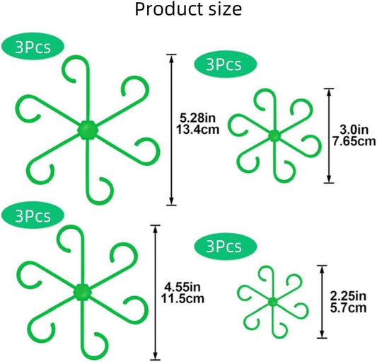 12PCS Plant Stem Support, 4 Sizes Climbing Houseplant Stem Holders, Reusable Flower Trellis Stem Hook Plant Care Growth Accessories for Flower Plants Indoor Outdoor