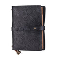 Leather Vintage Embossed Pattern Travel Journal Notebook Lined Blank Grid Paper Diary Refillable Notepad Gift for Men & Women Sketching Writing