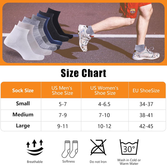 90% Merino Wool Socks for Men Women, Soft Thin Ankle Socks for Athletic Running Hiking Cycling 3 Pairs