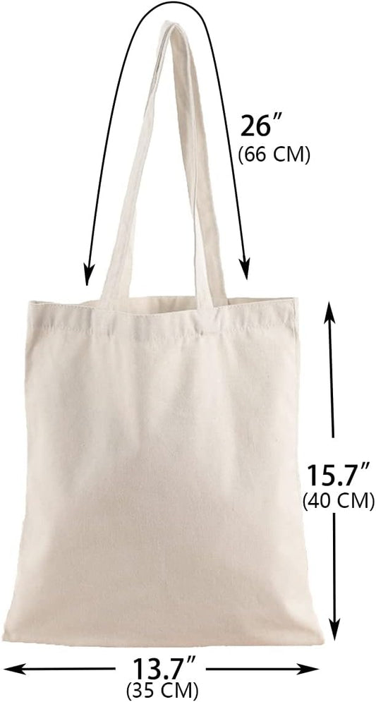 Reusable Grocery Shopping Bags Cotton Tote Bag, Blank Tote Canvas Bags for DIY Craft, Grocery,Shopping,Drawing