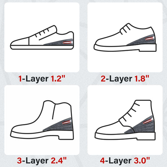 Height Increase Insole 3-Layer Air up Shoe Lifts Elevator Shoes Insole -6 cm(2.4inches) Heels lift Inserts for Men and Women
