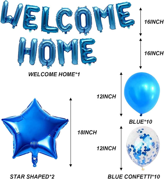 Baby Shower Decorations for Boy, Blue Banner Star Balloons welcome home Party Supplies Set for Baby Shower Boy Birthday Wedding Gender Reveal Party Supplies