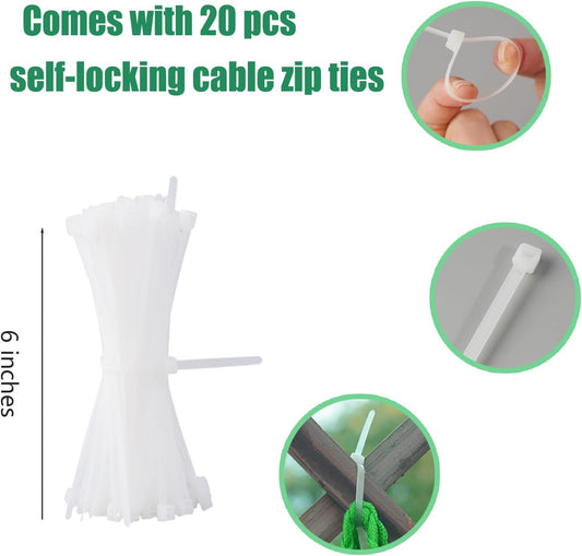 10Pack Melon Hammock Watermelon Nets with 20 Cable Zip Ties, Heavy Duty Watermelon Honeydew Net for Garden Trellis Vertical Garden Growing