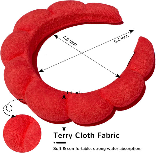 Spa Headband for Washing Face or Facial Makeup - Bubble Skincare Terry Cloth Puffy Headband for Mask Skin Treatment