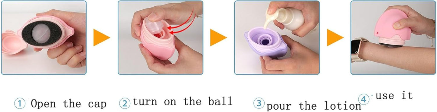 Sunscreen Applicator Silicone Sunscreen Lotion Applicator Refillable Sunscreen Cream Bottle Lotion Applicator for Travel Hiking Swimming 1PCS (Pink)