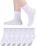 Kids Athletic Crew Socks Boys Girls Cotton School Uniform Casual Basic Socks 6 Pairs