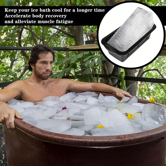 Extra Large Ice Block Mold for Ice Bath, 4 Pack 8.8lb Big Ice Cube Molds, Silicone Ice Bath Accessories Water Chiller for Cold Plunge or Coolers, Durable & Reusable Ice Cube Tray(Black)