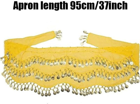 Belly Dance Hip Scarf,Belly Dance Hip Scarf Belly Dance Skirt with Gold Coins Bling Belly Dance Outfit
