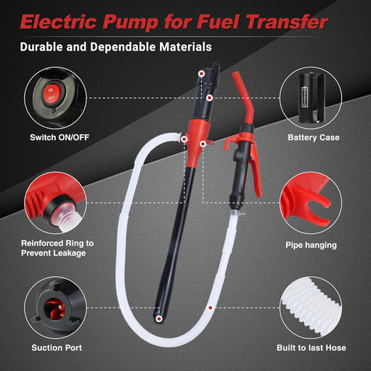 Portable Power Siphon Pump for Gas, Battery Operated Fuel Transfer Pump, 3.5GPM Flow, Diesel Oil Extractor - Ideal Gasoline Transfer Pump