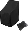 Waterproof Stacking Chair Covers for Outdoor Furniture, All-Weather Heavy-Duty 210D Oxford Fabric, Fits 25"x25"x47" Patio Chairs (Black, 1 PC)