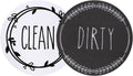 Dishwasher Magnet Clean Dirty Sign Farmhouse Dirty Clean Dish Washer Magnet Double Sided Universal Indicator with Magnetic for Kitchen Refrigerator