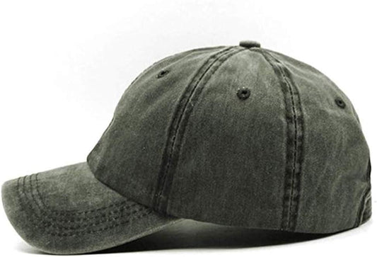 Men Women Plain Cotton Vintage Washed Twill Low Profile Baseball Cap Adjustable Distressed Dad Hat