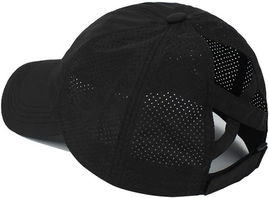 Quick Drying Ponytail Hat for Women Criss Cross Adjustable Baseball Cap UV Protection Sun Hats