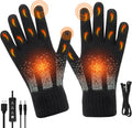 USB Heated Gloves, Winter Warm Heated Gloves Touchscreen Gloves Hand Warmers Work Gloves Unisex Washable Knitting Glove (style2)