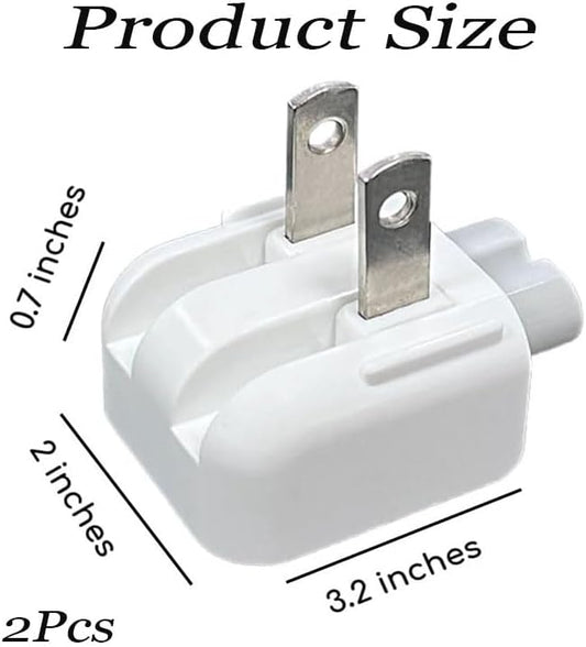 2Pcs Mac AC Wall Adapter Plug Duckhead – US Standard Wall Charger with Power Cord for MacBook, iBook, iPhone & iPod,Replacement AC Power Adapter Brick