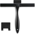 Shower Squeegee, 10-Inch Matte Black All-Purpose Stainless Steel Squeegee for Bathroom, Doors, Mirrors, Tiles and Car Windows - 100% Streak Free